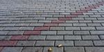 Tiled Grey Bricks With Line Stock Photo