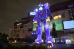 Gundam Rx78-2 With Light Show In Tokyo Stock Photo