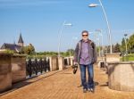 Elderly Man With A Camera Stock Photo