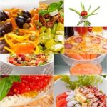 Healthy Vegetarian Vegan Food Collage Stock Photo