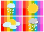 Weather Icon In Colorful Background Illustration Stock Photo