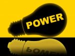 Power Lightbulb Represents Energy Energize And Powered Stock Photo