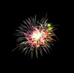 Fireworks Light Up In The Sky, Dazzling Scene Stock Photo