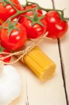 Italian Basic Pasta Ingredients Stock Photo