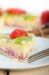 Kiwi And Strawberry Pie Tart Stock Photo