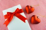 Valentines Gift Box With A Red Bow On Red Background Image Of Va Stock Photo