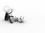 3d Man - Casino Online Games With Copyspace Stock Photo