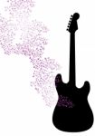 Abstract Mysical Background With Guitar  Illustration Stock Photo