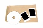 Brown Envelope Document With Cd-rom And Frame Stock Photo