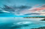 The Sunsets In The Sea Of The Coasts And Beaches Of Galicia And Asturias  Stock Photo