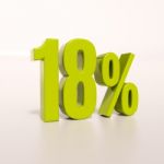 Percentage Sign, 18 Percent Stock Photo