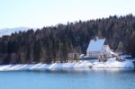 An Image Of The Walchensee In Bavaria Germany Covered In Snow Stock Photo