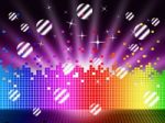 Soundwaves Background Means Songs Stars And Striped Balls
 Stock Photo