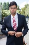 Elegant Young Business Man In Suits Stock Photo