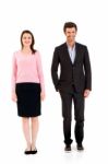 Smart Couple Standing Stock Photo