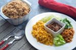 Fried Rice With Shrimp Paste Stock Photo