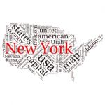 Usa State Map Tag Cloud  Illustration Stock Photo