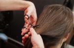 Hairdresser With His Customer Stock Photo