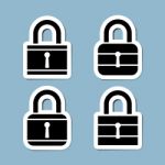 Lock Icon Set Stock Photo