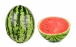 Half Of Watermelon Isolated On The White Background Stock Photo