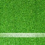 White Stripe On A Pitch Stock Photo