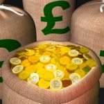 Bag Of Coins Showing British Prosperity Stock Photo