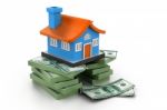 House On Money Stack Stock Photo