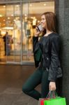 Young Woman Shopping Stock Photo