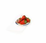 Fresh Strawberries Dish Over White Stock Photo