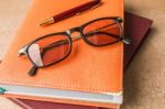 Glasses On A Books Stock Photo