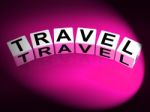 Travel Dice Show Traveling Touring And Trips Stock Photo