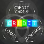 Financial Words Displays Credit Mortgage Banking And Loans Stock Photo