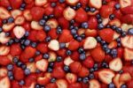 Strawberries And Blueberries Stock Photo