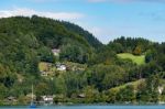 Yachts Moored In Lake Wolfgang Near St. Gilgen Stock Photo