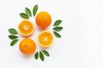 Fresh Orange Citrus Fruit Isolated Stock Photo