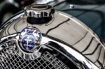 Badge Grille And Radiator Cap On Lorraine-dietrich Car Stock Photo