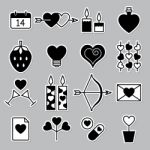 Valentine Icon Set  Illustration Stock Photo