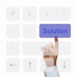 Solution Button On Keyboard Stock Photo