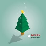 Merry Christmas Tree Isometric Stock Photo