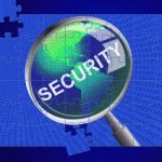 Security Magnifier Represents Restricted Searches And Magnifying Stock Photo