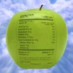 Nutritious Apple With Health Facts Stock Photo