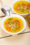 Syrian Barley Broth Soup Aleppo Style Stock Photo