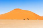 Sand Dune In The Namibian Desert Near Sossusvlei Stock Photo