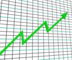 Green Graph Shows Profit Line Stock Photo