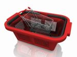 Shopping Basket And Cart Stock Photo