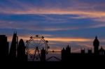 Silhouette Background Of London City Skyline Stock Photo