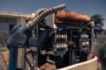 Old Rustic Fuel Pump In The Countryside Stock Photo