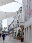 Faro, Southern Algarve/portugal - March 7 : Sails Over The Stree Stock Photo