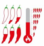 Level Of Hot And Spicy Chili Pepper Stock Photo