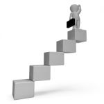 Stairs Character Indicates Business Person And Achieve 3d Render Stock Photo